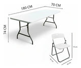 Mesa Plegable Portatil + 4 Sillas