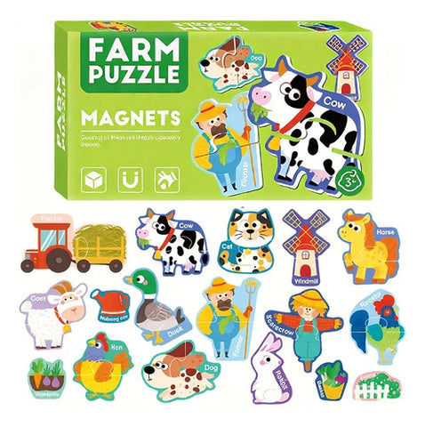 Puzzle Magnético 30 Piezas p/pizarra - Granja